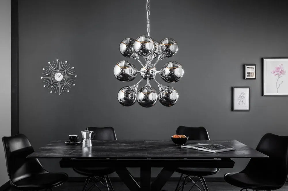 Pendul din Metal Argintiu si Sticla Argintiu L72xH72cm GALAXY