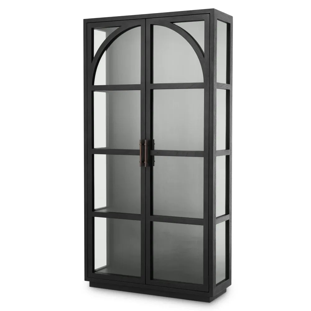 VItrina din MDF/Funir de stejar Negru L118xH210cm San Bernardino Eichholtz