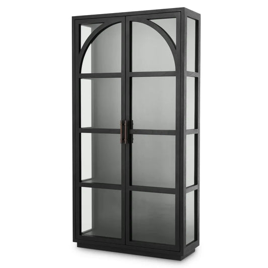 VItrina din MDF/Funir de stejar Negru L118xH210cm San Bernardino Eichholtz