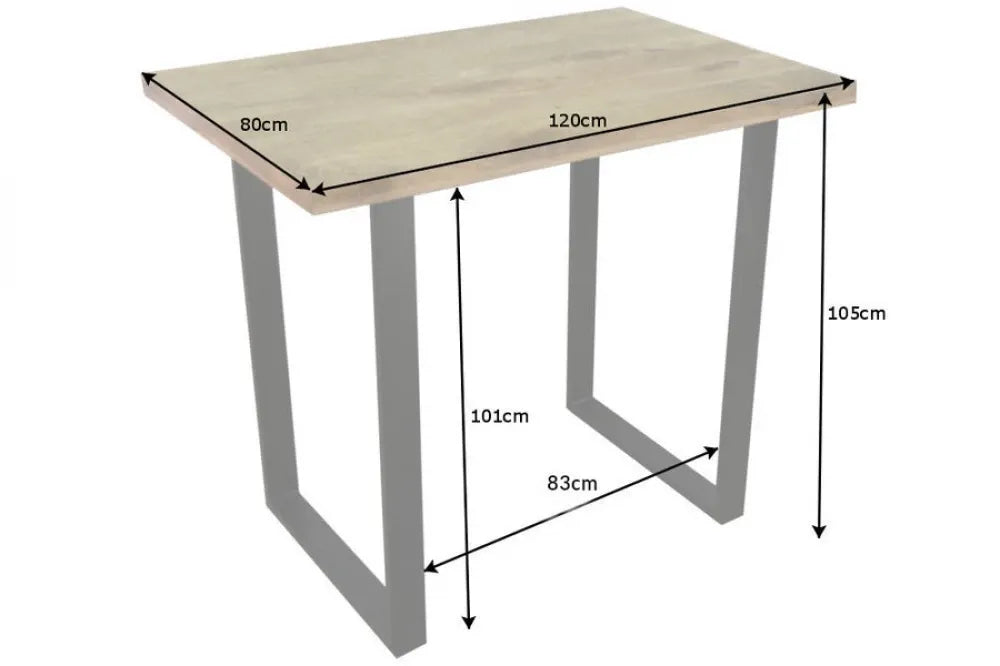 Masa bar din Lemn de mango Maro si Metal Negru L120xH105cm Iron craft