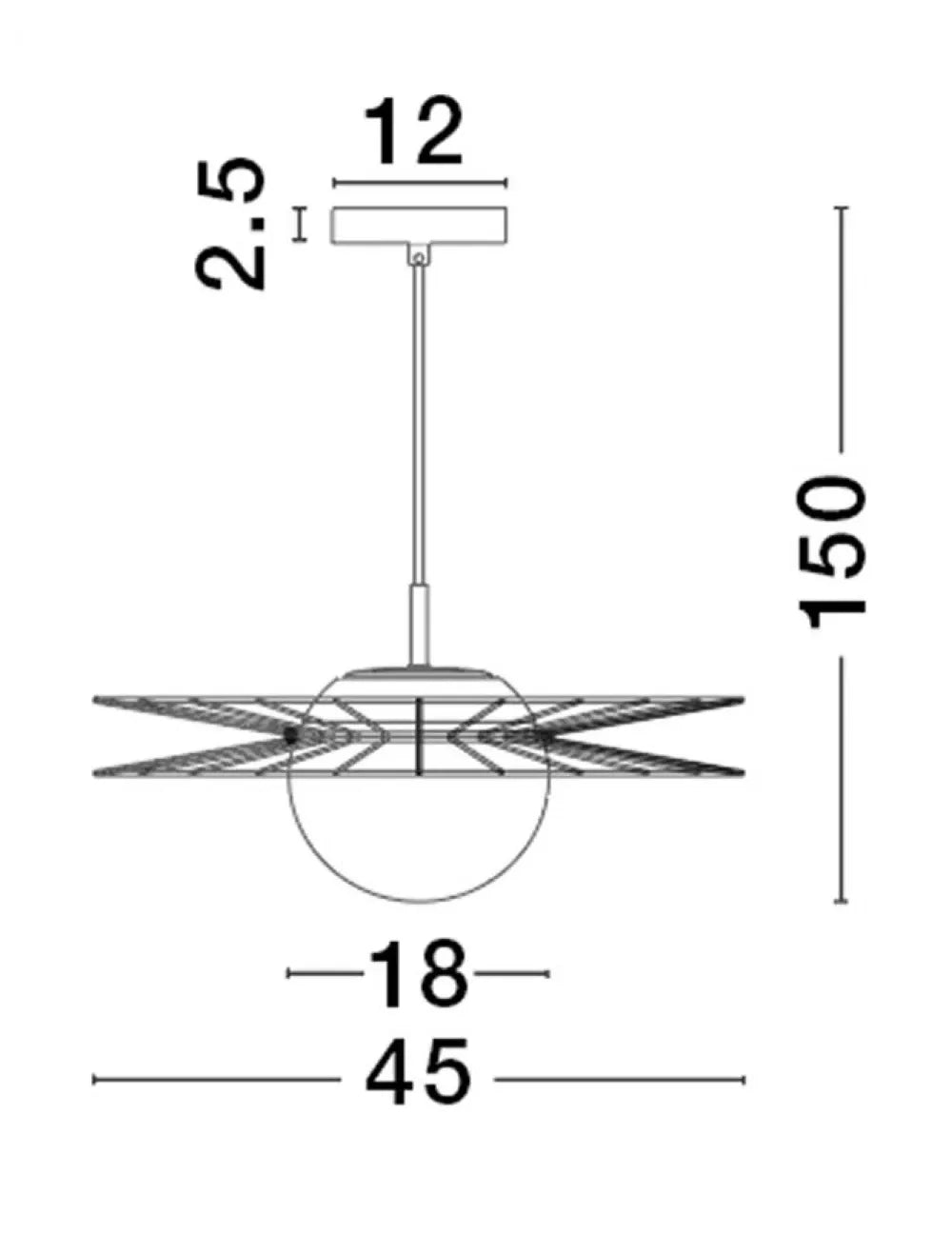 Pendul structura din Metal Negru si abajur din Sticla Alb H150xL45cm IP20 ELLERY