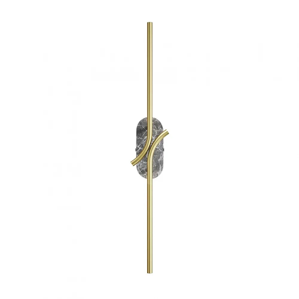 Aplica de perete din Metal Alama si Marmura Gri H63xL10cm IP20 6W 3000K Renaissance