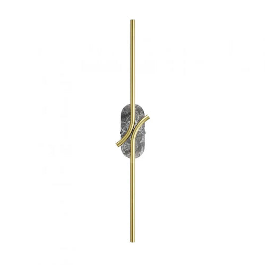 Aplica de perete din Metal Alama si Marmura Gri H63xL10cm IP20 6W 3000K Renaissance