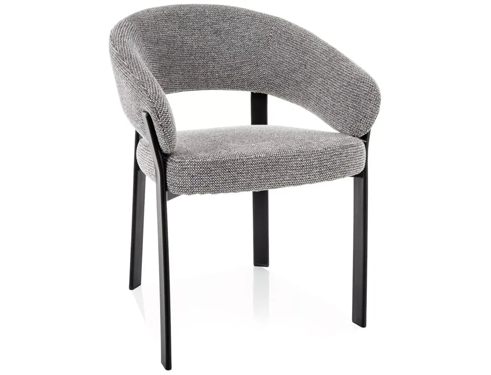 Set 2 scaune din Stofa Gri si Metal Negru H80xL56xA60cm Nagoja