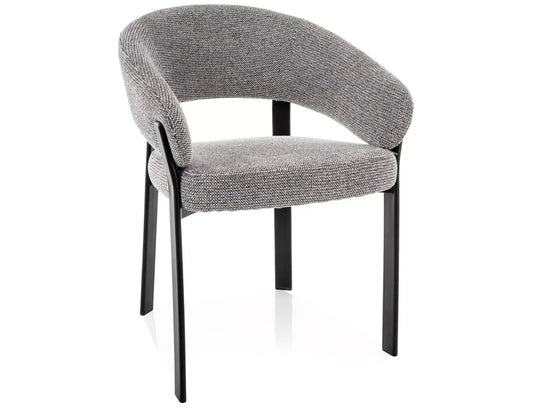 Set 2 scaune din Stofa Gri si Metal Negru H80xL56xA60cm Nagoja