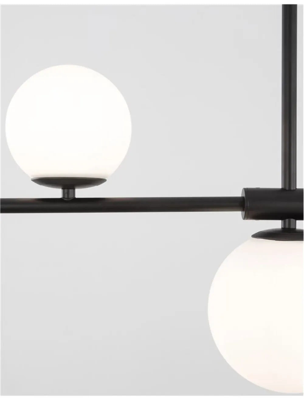 Lustra structura din Metal Negru si abajur din Sticla Alb H120xL100cm IP20 IMPERO