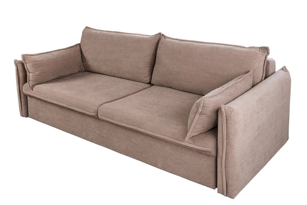 Canapea extensibila de 3 locuri tapitat cu Catifea raiata Maro taupe L215cm Apartment