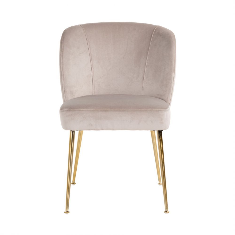 Scaun din Catifea si Metal Khaki/Auriu H84xL50xA62cm Richmond Interiors Cannon