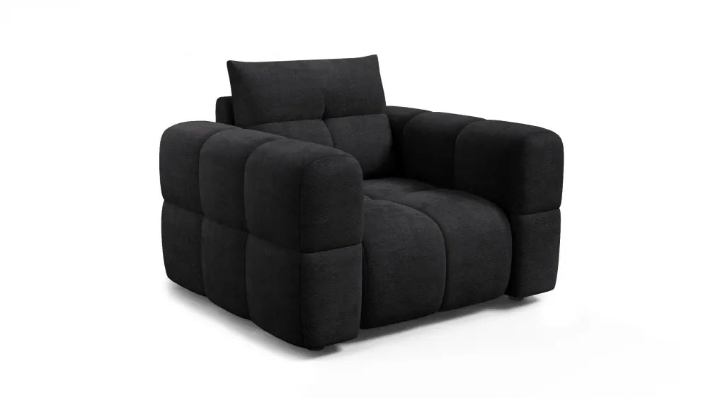 Fotoliu tapitat cu material pet friendly Alias negru L121x104cm