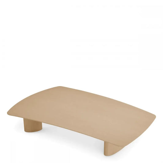 Masuta de cafea asimetrica din Furnir de stejar Maro deschis L185xl120cm Bergman Eichholtz