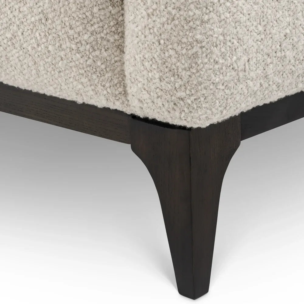 Canapea tapitat cu Stofa boucle Alb L263xA92xH70cm Brannan Eichholtz