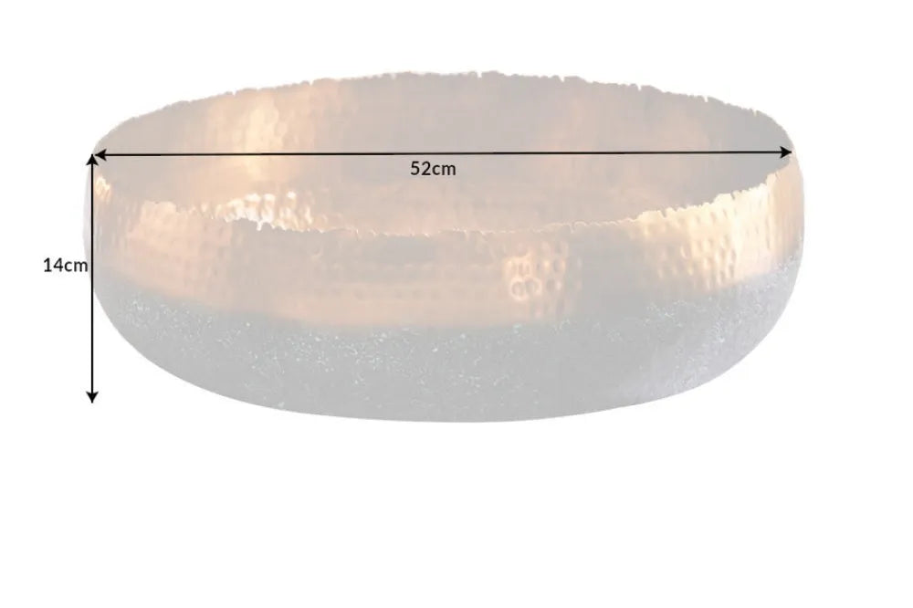 Bol decorativ din Metal Auriu/Negru H14xD52cm Orient