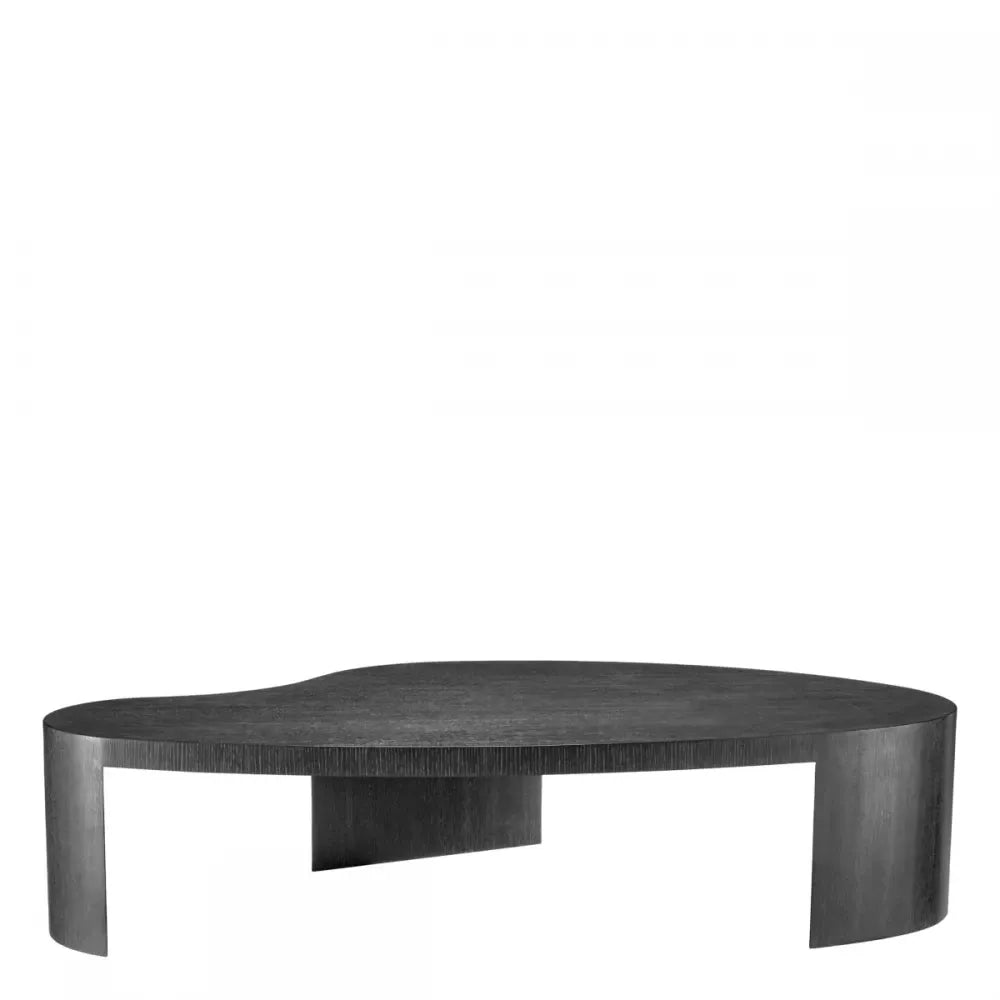 Masuta de cafea Asimetrica din Furnir de stejar Gri carbune L150xl86cm Ancona Eichholtz