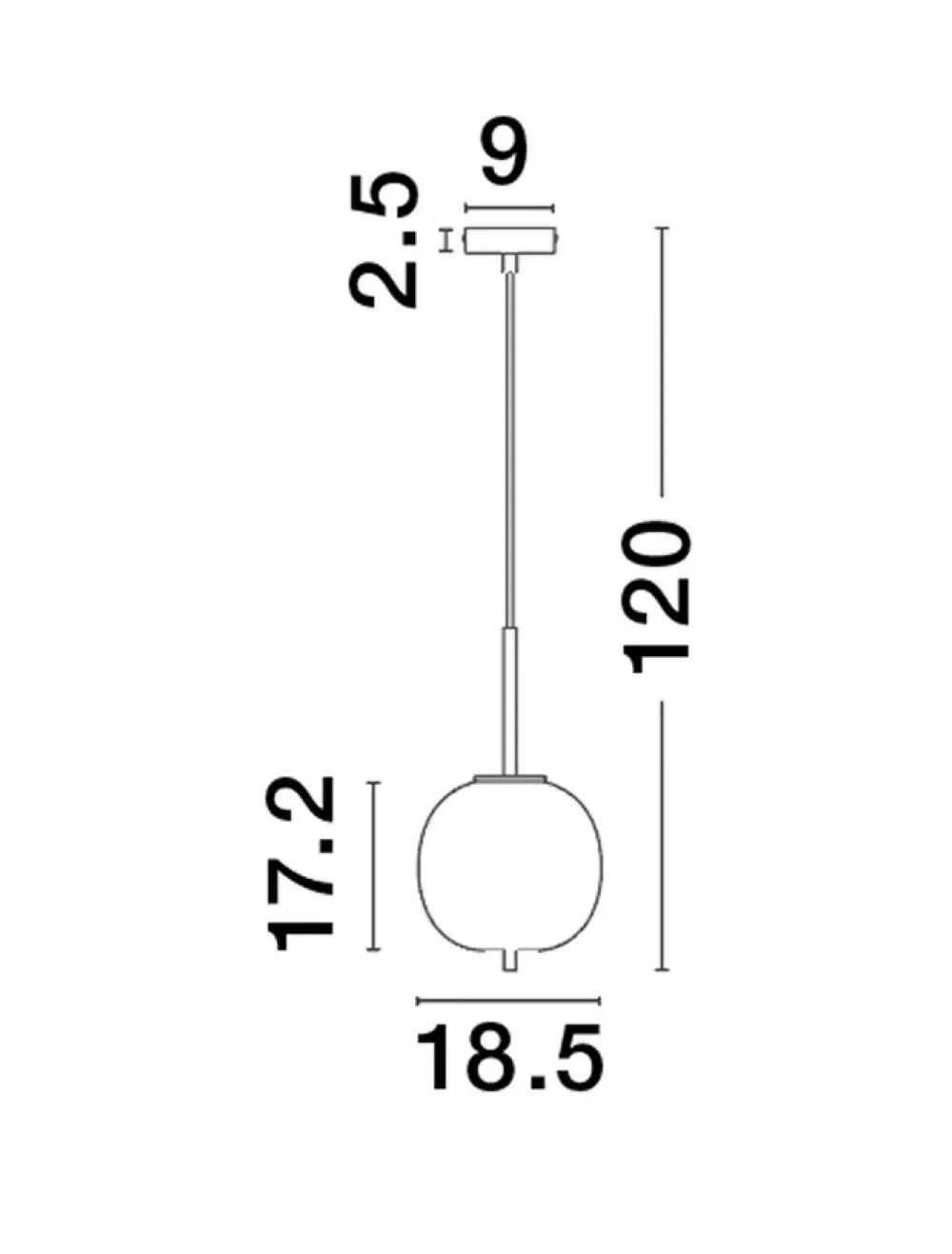 Pendul structura din Metal Auriu si abajur din Sticla Fumuriu H120xL18.5cm IP20 LATO