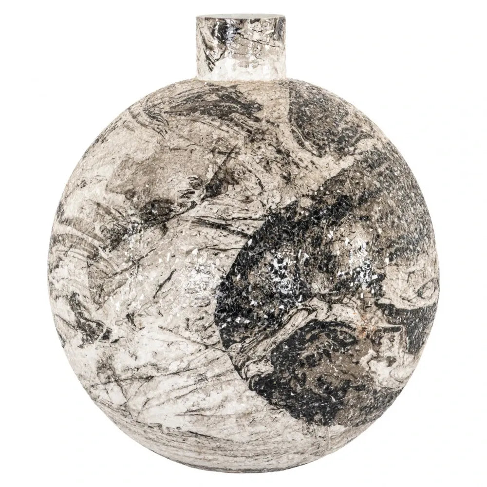 Vaza decorativa din Metal Negru/Alb D36xH40cm Delisha Richmond interiors