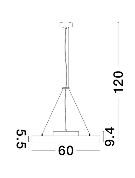 Pendul din Aluminiu Alb H5,5-120xL60cm IP20 40W 4491lm 3000k PERFECT