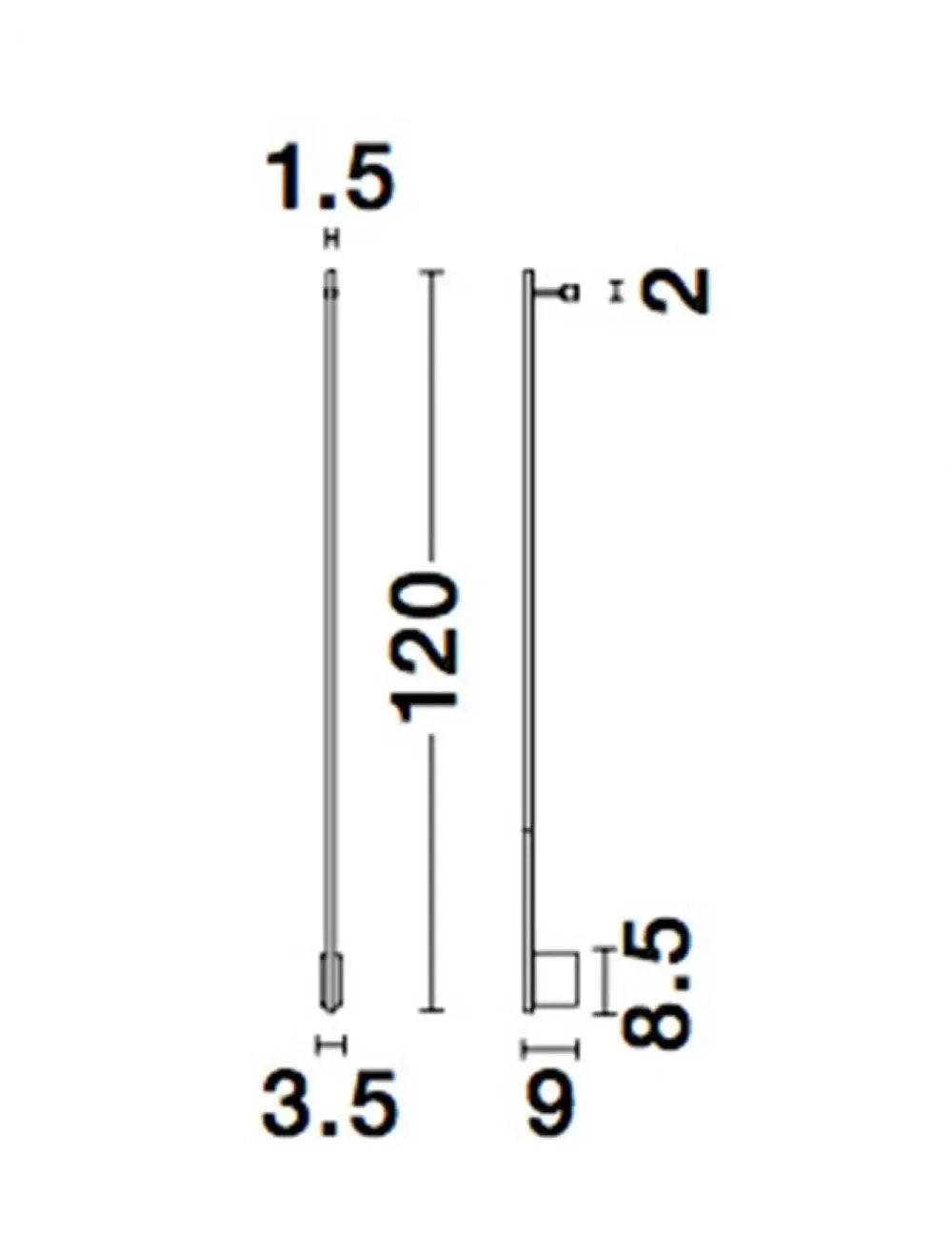 Aplica de perete din Aluminiu Negru H3.5xL120cm IP20 20W 672lm 3000k GROPIUS