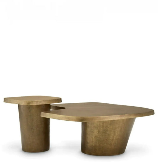 Set 2 Masute de cafea din Metal Alama L45/100xH40/49cm Pierro Eichholtz