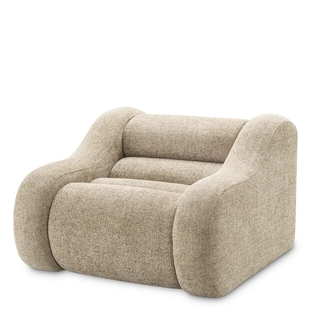 Fotoliu tapitat cu Stofa Bej L100xA108xH74cm Carbone Eichholtz