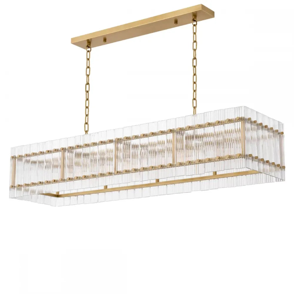 Candelabru din Metal Alama atichizata si Alabastru Transparent H27xL140.5cm Ruby Eichholtz