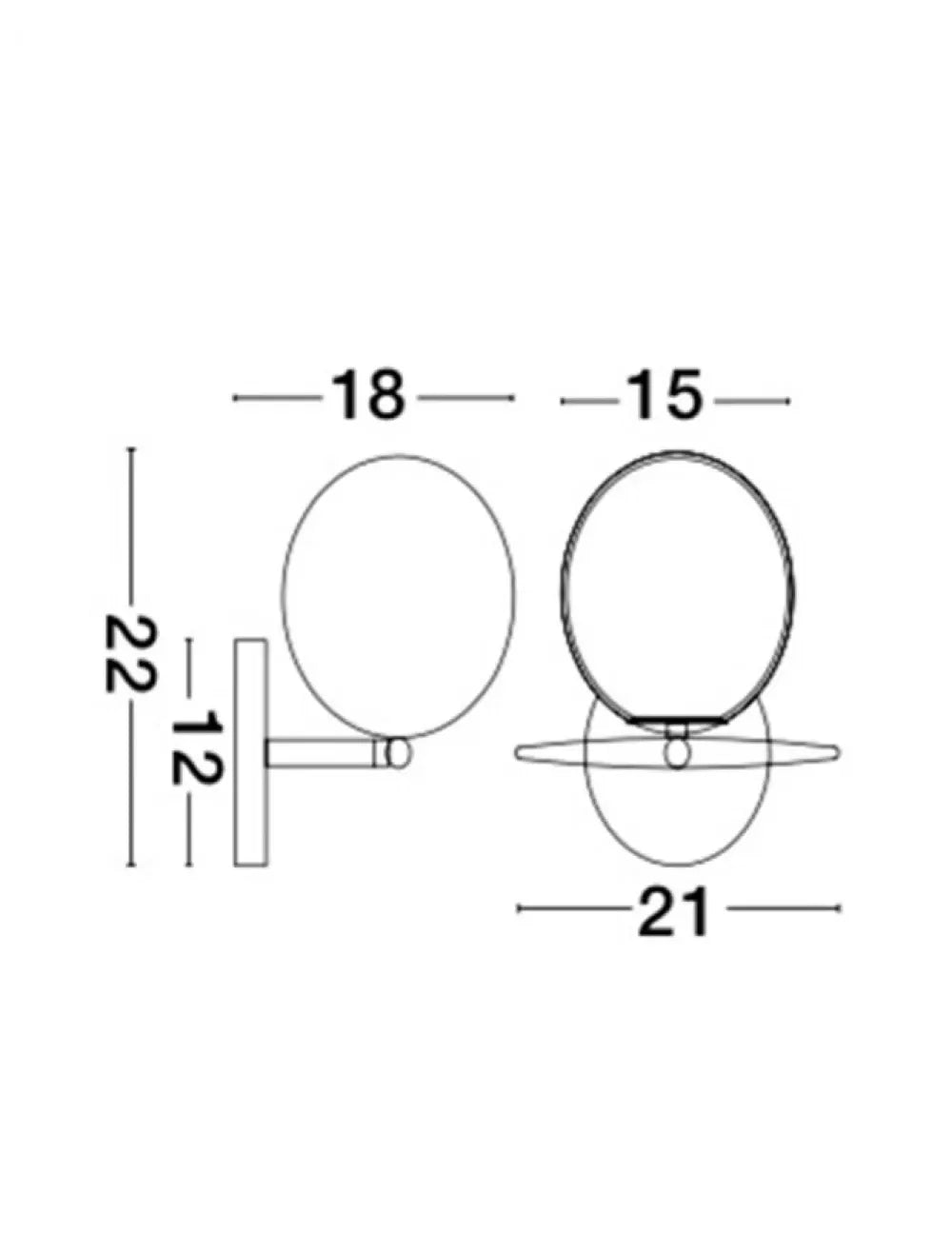 Aplica de perete structura din Metal Auriu si abajur din Sticla Alb H22xL21cm IP20 VITTON