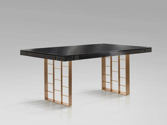Masa din Metal Rosegold si MDF Gri antracit L240xH77cm Vita