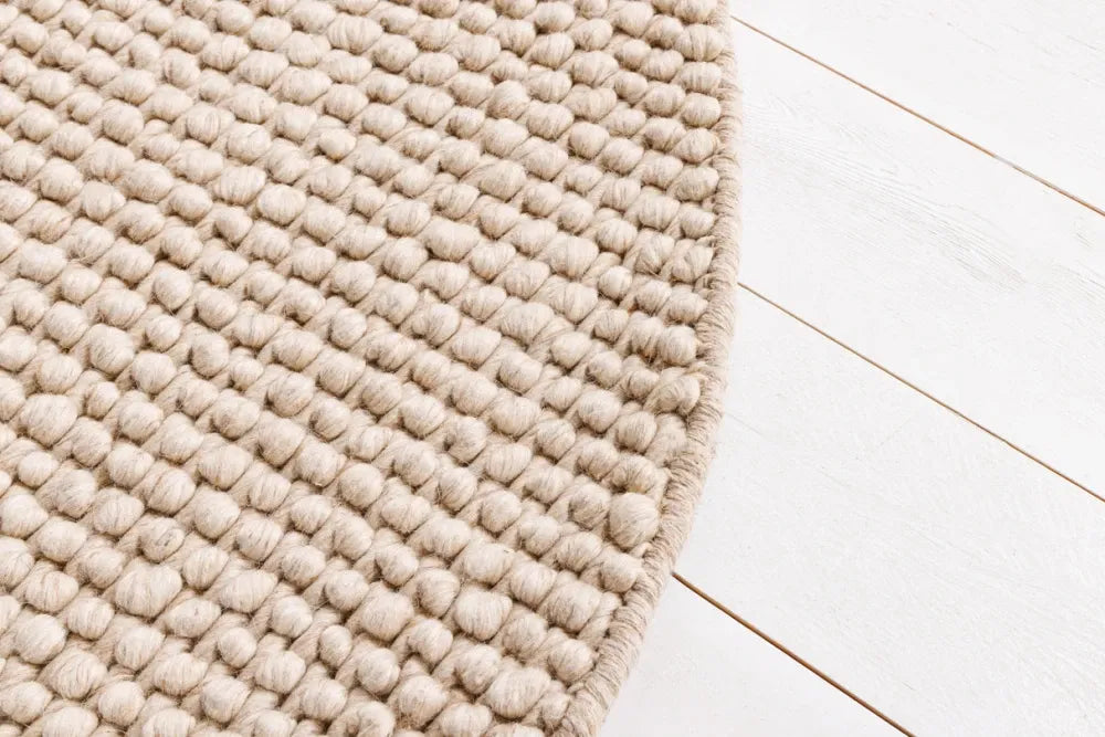 Covor din Lana/Poliester Bej L150cm Wool