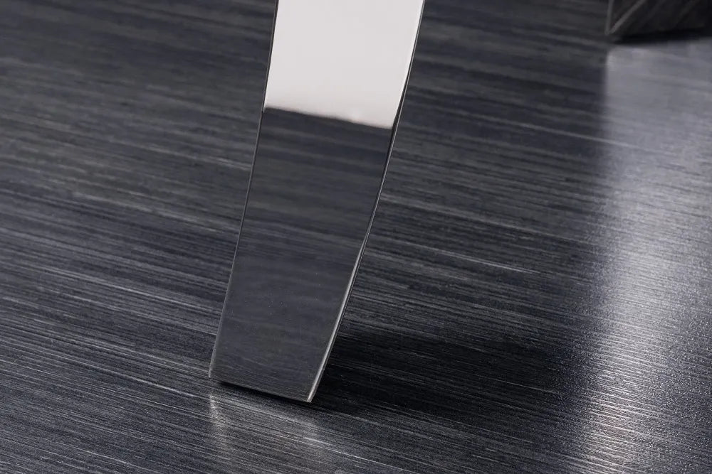 Consola din Piatra sinterizata Negru si Otel inoxidabil Argintiu L145xH75cm MODERN BAROCK