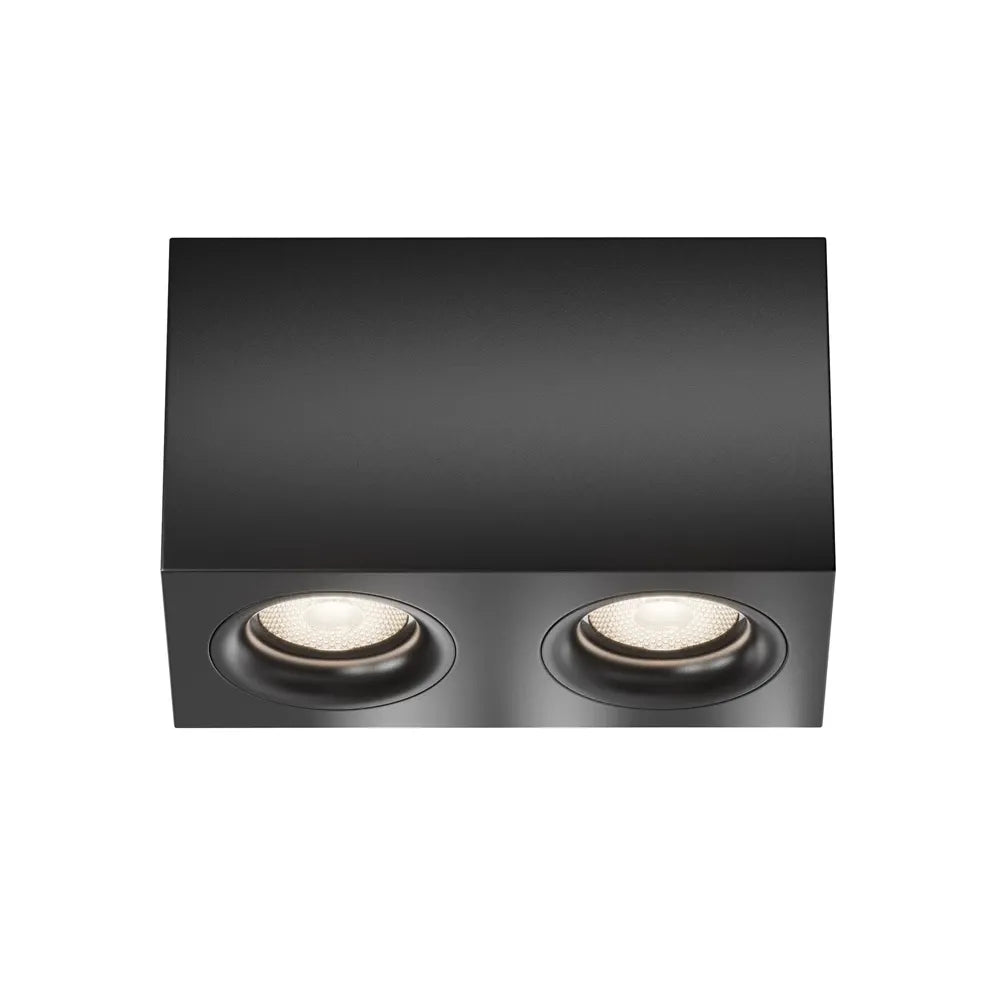 Spot dublu aplicabil din Aluminiu Negru H11.5xL20cm IP 20 GU10 50W Slim