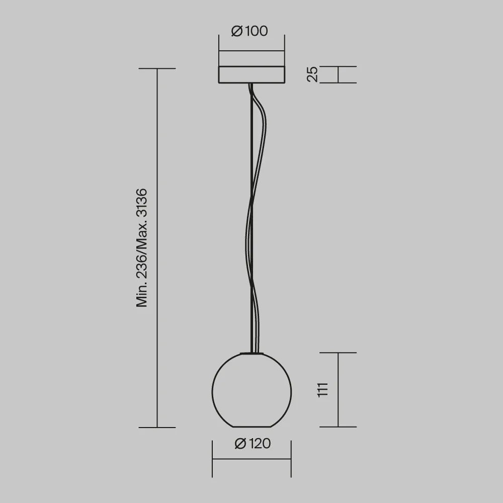 Pendul din Piatra Alb H313.6xD12cm Basic Texture