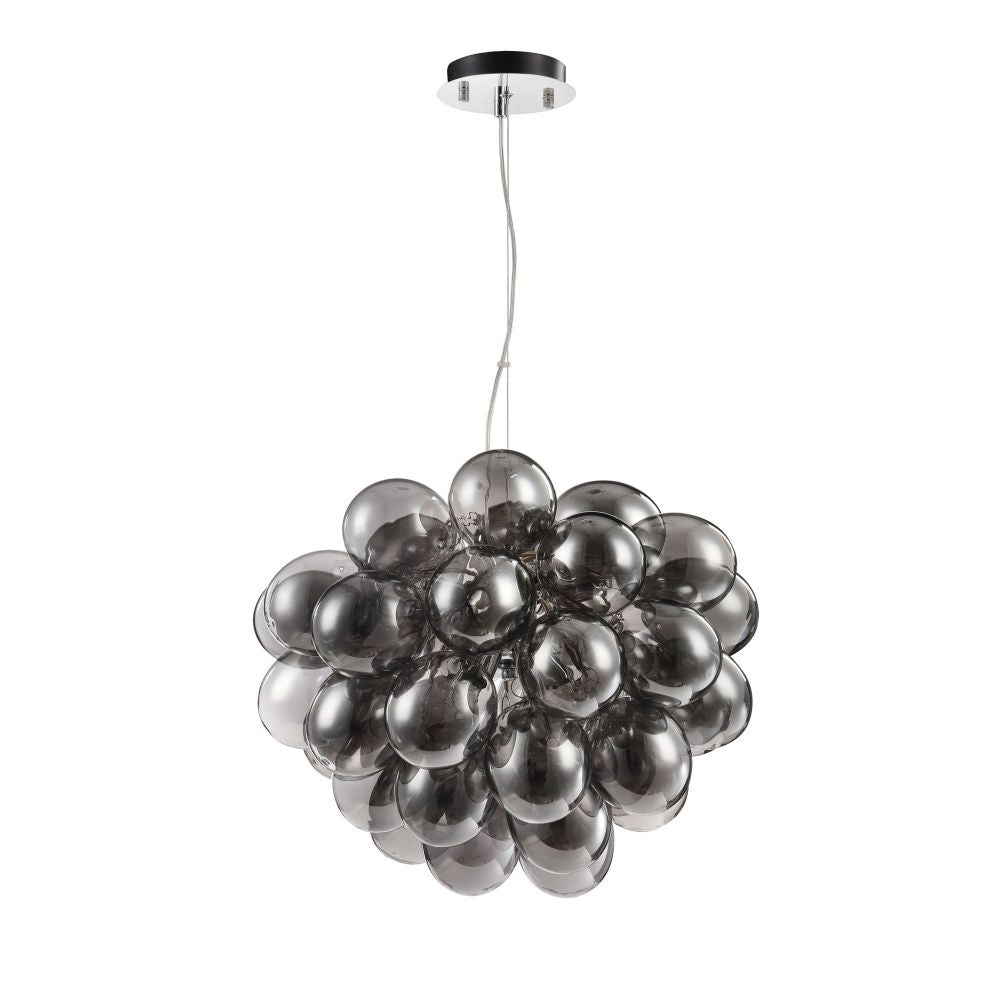 Lustra rotunda cu inaltime reglabila din Sticla Negru cu 8 becuri D50xH170cm Balbo