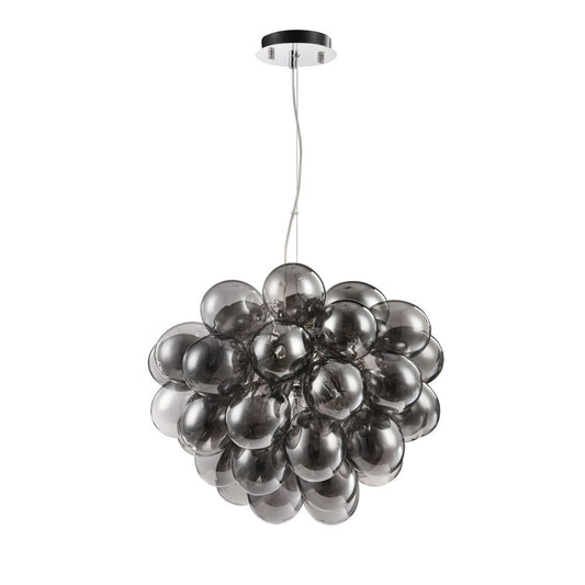Lustra rotunda cu inaltime reglabila din Sticla Negru cu 8 becuri D50xH170cm Balbo