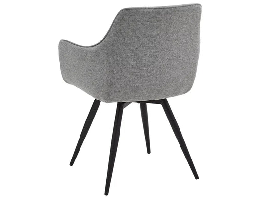 Set 2 scaune din Stofa Gri si Metal Negru Hx84Lx56xA58cm Ballo