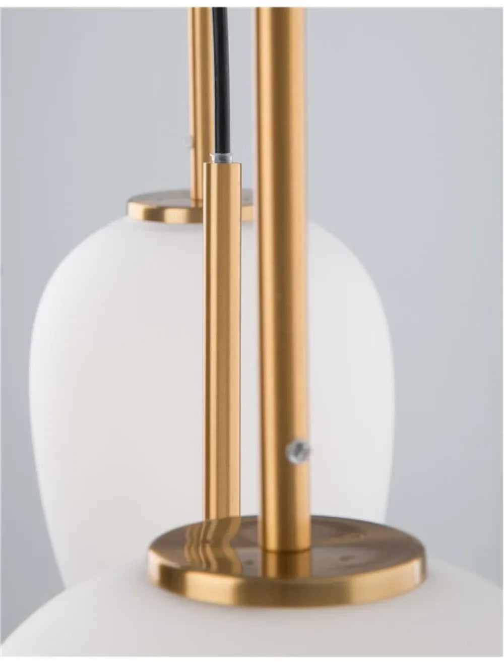Lustra structura din Metal Auriu si abajur din Sticla Alb H120xL53cm IP20 LATO