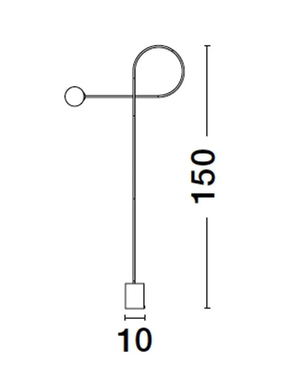 Lampa de podea structura din Aluminiu Negru si abajur din Sticla Alb H150xL10cm IP20 DEDALO
