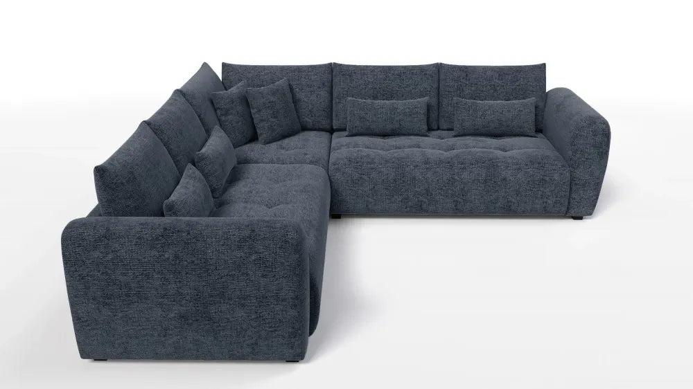 Coltar simetric tapitat cu Chenille Sajma 12 Albastru L306x306cm Trezzo