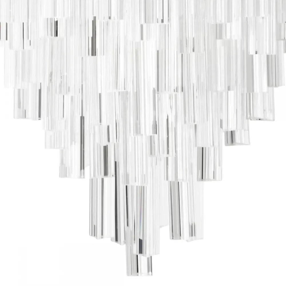 Candelabru din Metal Argintiu si Sticla Transparent H61.5xD42cm Salerno Eichholtz