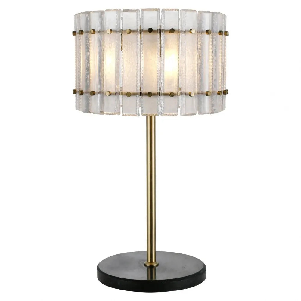 Veioza din Metal/Sticla/Marmura Bronz/Transparent/Negru D45xH80cm Felina Richmond Interiors