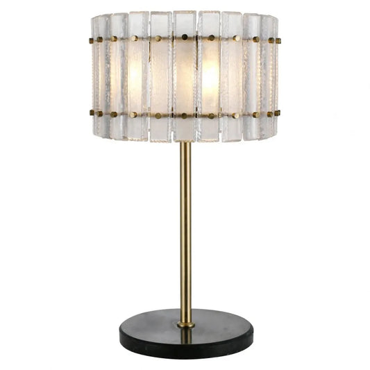 Veioza din Metal/Sticla/Marmura Bronz/Transparent/Negru D45xH80cm Felina Richmond Interiors