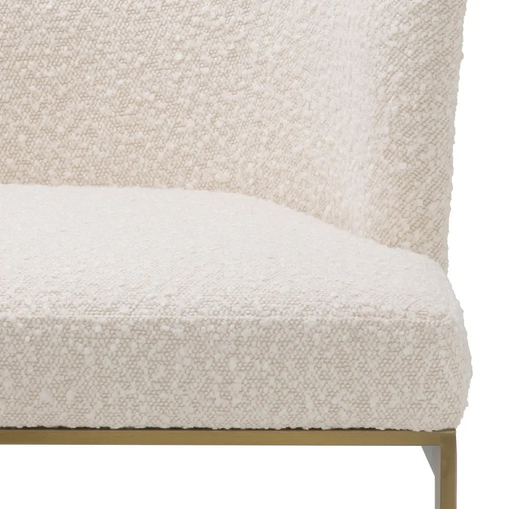 Scaun tapitat cu Stofa boucle Crem L60xA61.5xH76cm Bofinger Eichholtz