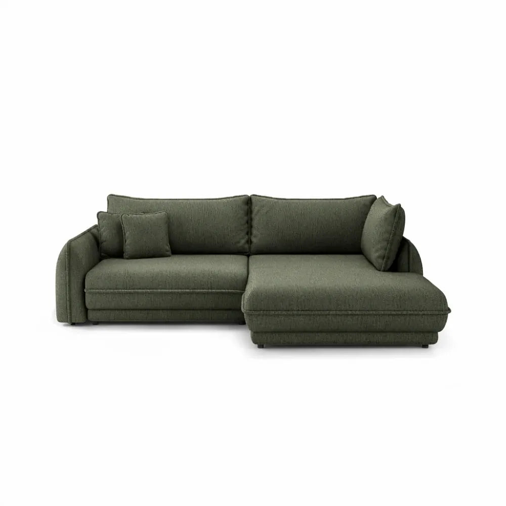 Coltar extensibil din catifea verde Ella II L280x190cm