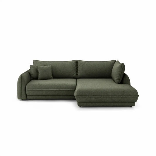 Coltar extensibil din catifea verde Ella II L280x190cm