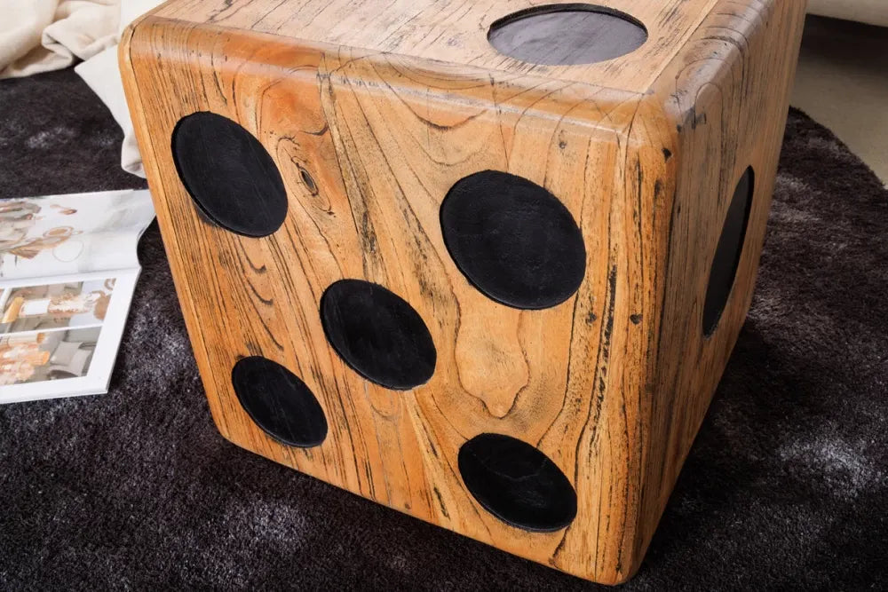 Masuta laterala din Lemn de mindi Maro/Negru H41xL41cm Cube