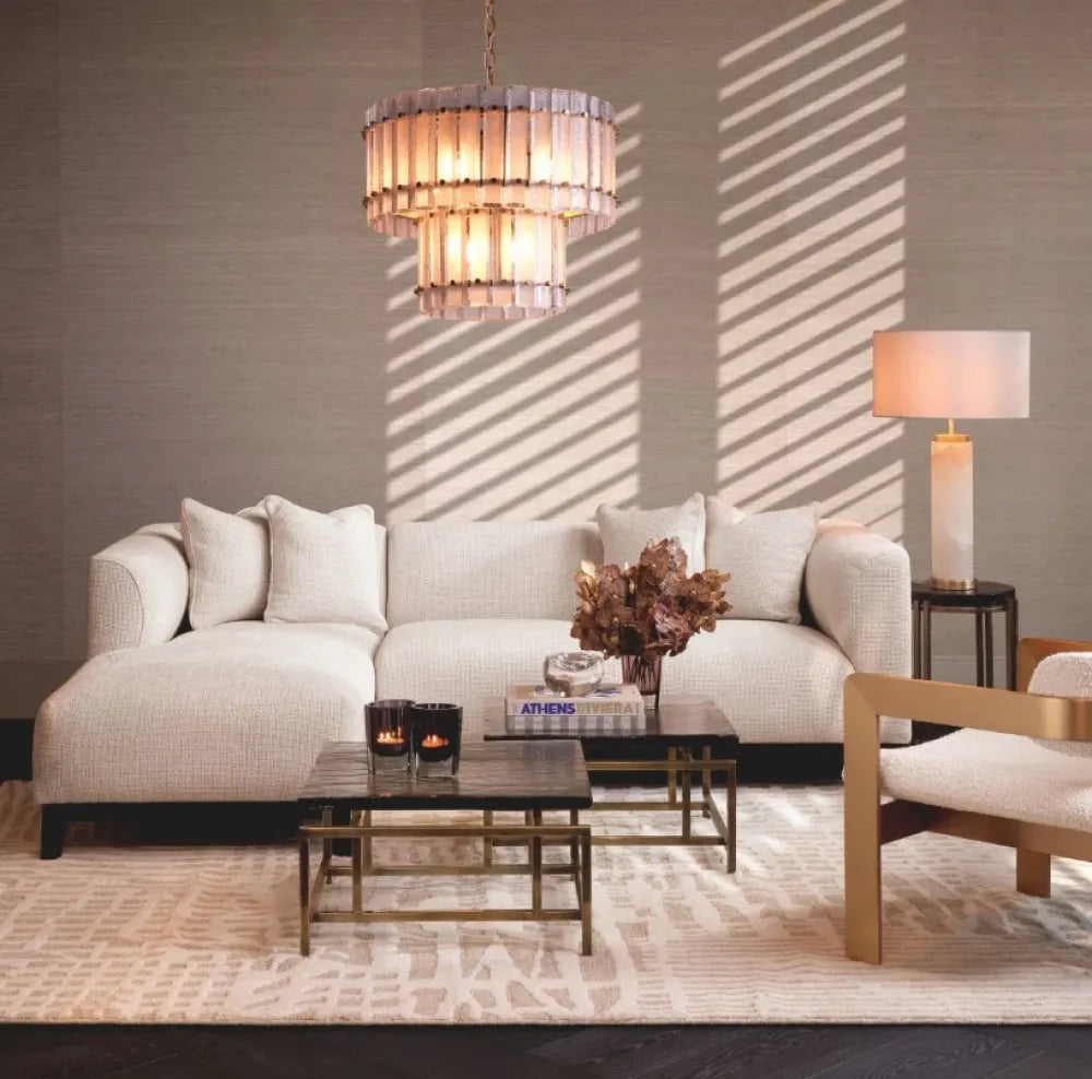 Coltar orientare stanga tapitat cu Stofa Lyssa Alb L163xAxH72cm Corso Lounge left Eichholtz