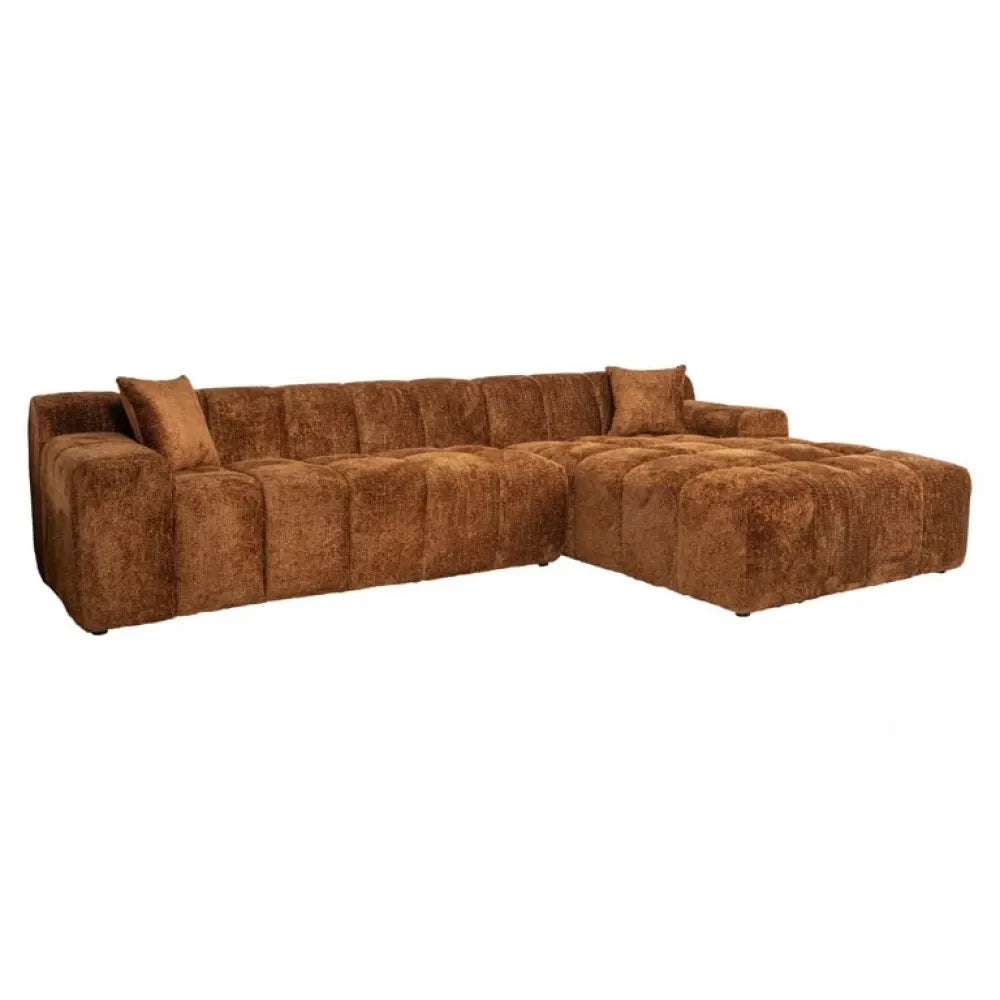 Coltar fix cu orientare dreapta tapitat cu Stofa Be lovely Maro L325cm Cube Richmond Interiors