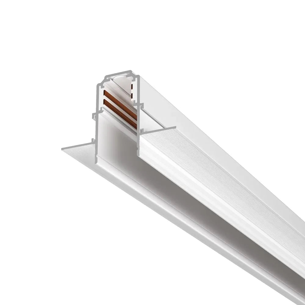 Sina magnetica incastrata pentru gips-carton 12,5 mm din Aluminiu Alb L200cm Exility