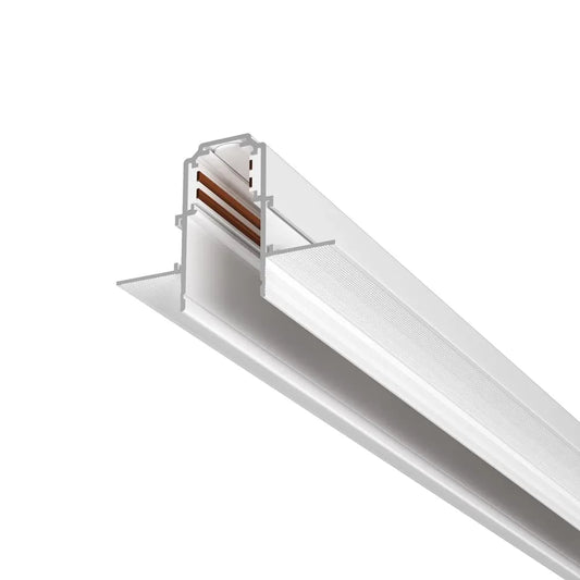 Sina magnetica incastrata pentru gips-carton 12,5 mm din Aluminiu Alb L200cm Exility