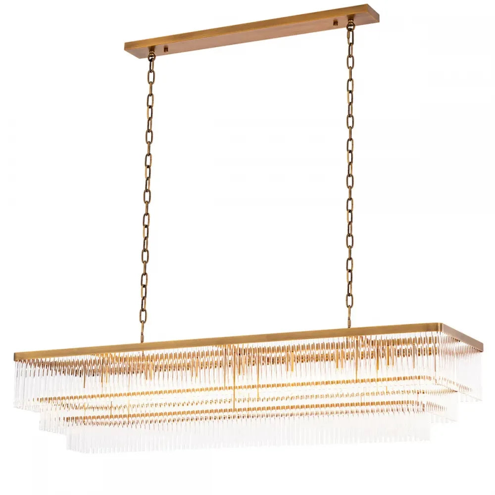 Candelabru din Metal Alama si Sticla Transparent H33xL140cm East rectangular Eichholtz