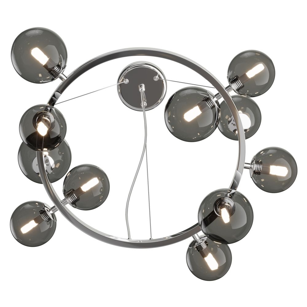 Lustra din Metal si Sticla Argintiu/Gri cu 11 becuri G9 28W D67xH137cm Dallas