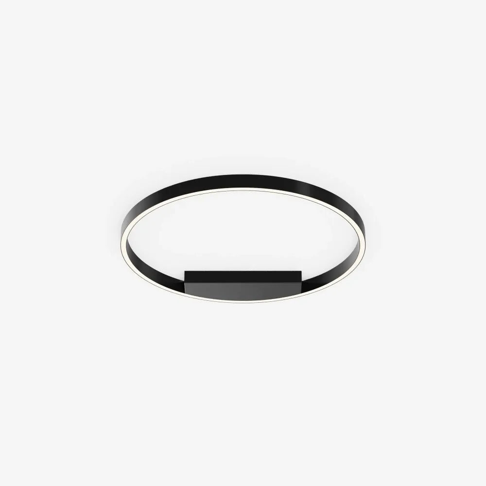 Plafoniera din Aluminiu Negru si Silicon Alb H3.5xD60cm Rim